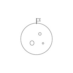 Aufkleber - flag on the moon icon. Element of space for mobile concept and web apps icon. Outline, thin line icon for website design and development, app development