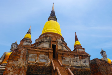 ancient buddhist temple in ayutthaya thailand