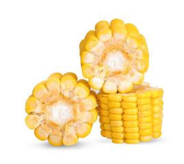 Wall Mural - ears of Sweet corn isolated on white background