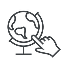 Sticker - Line icon globe