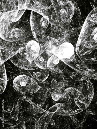 Dekoracja na wymiar  czarno-biale-abstrakcyjne-fraktalne-tlo-ilustracja-renderowania-3d