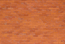 Traditional Vintage Reddish Orange Brick Wall Texture Background With Weathered And Worn Bricks