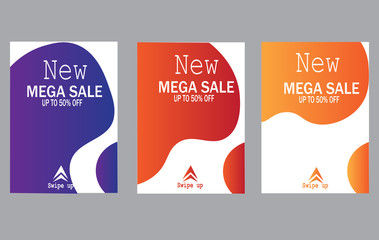 Wall Mural - modern sale banner with dynamic modern fluid style vector