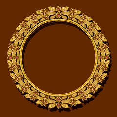 Wall Mural - frame gold color with shadow