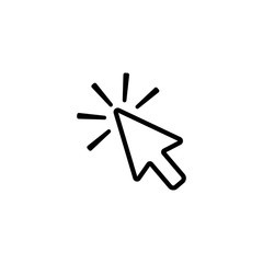 Poster - Click contour arrow, icon to click vector icon