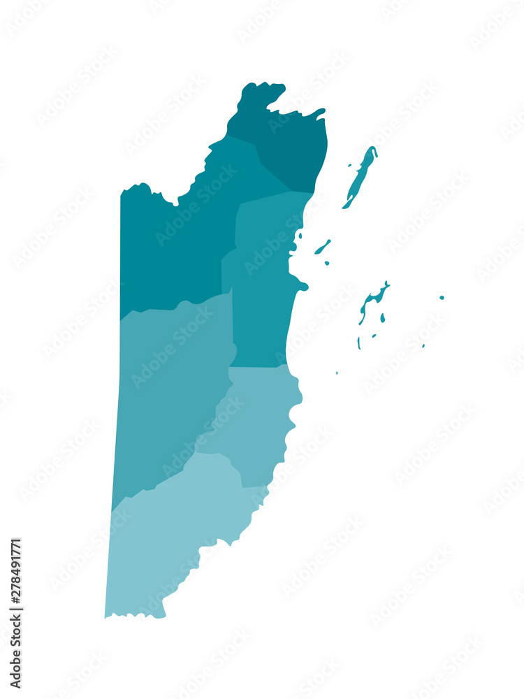 Vector isolated illustration of simplified administrative map of Belize ...