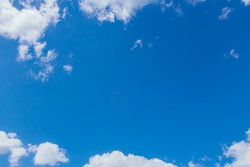 Beautiful blue sky background with white clouds