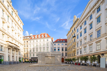Fototapete - morning view of Jewish Square (Judenplatz) in Vienna, Austria.