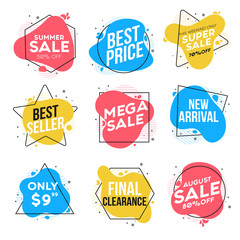 Wall Mural - Flat design origami Labels 3