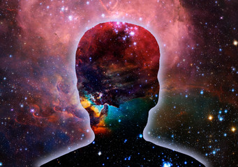 Wall Mural - universe inside the person’s head, stars in the mind