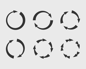 Poster - Collection arrows vector background black and white symbols. Different arrow icon set circle, up, curly, straight and twisted. Design elements.
