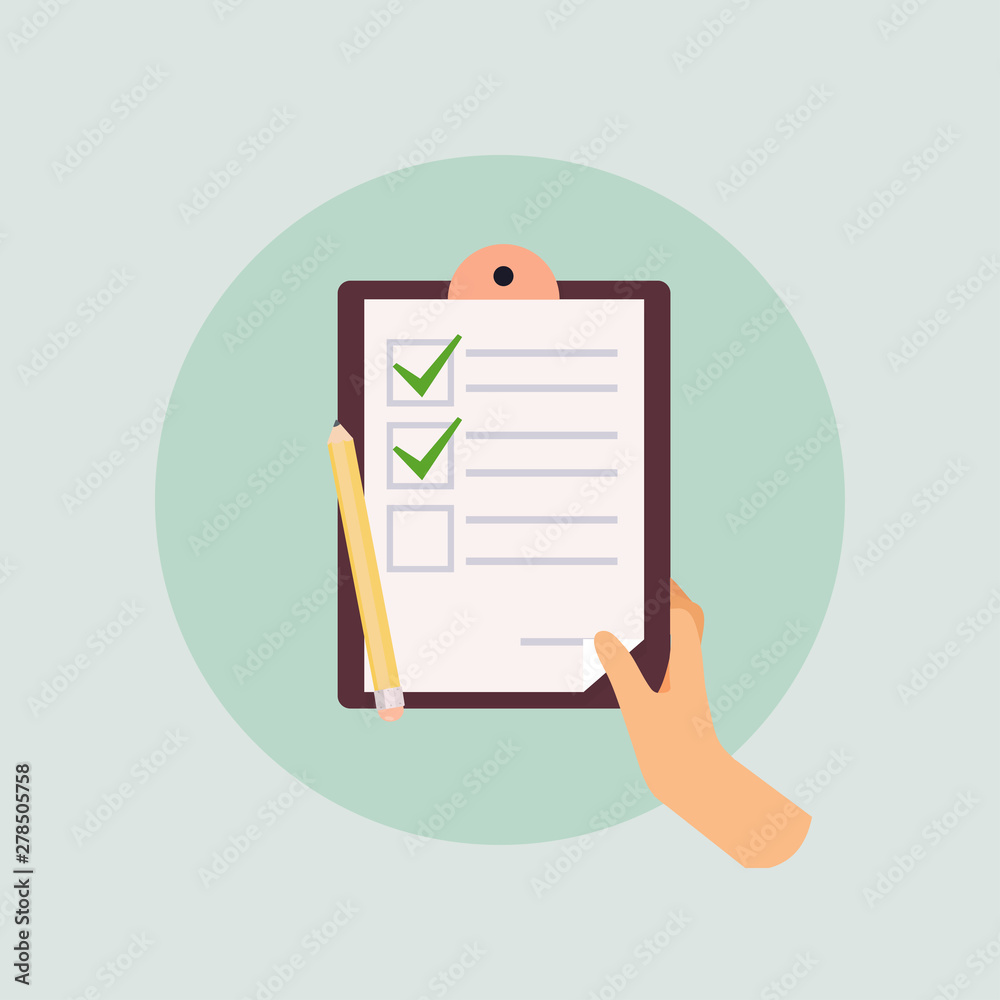 Office checks forms, priority list checks, check mark list and checking ...