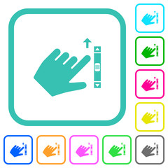 Poster - Left handed scroll up gesture vivid colored flat icons