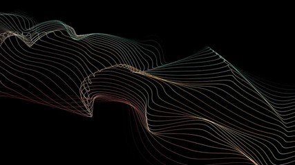 Poster - seamless neon glowing waves. big data wave of particles. futuristic neon glowing surface. abstract m