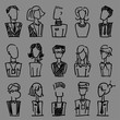 © ElfMo - A set of vector dooodle business avatar for presentation design and web site. A set of vector dooodle businees avatar for presentation design and web site. Profession freehand image