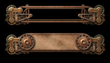 Steampunk Aged Copper Banners