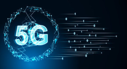 Aufkleber - Glowing blue 5G net