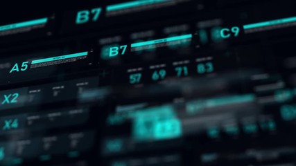 Poster - futuristic user interface hud gui digital text number element for cyber technology concept with shal