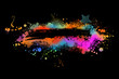 © Мария Неноглядова - Rainbow colored paint stains on black background. Vector illustration.