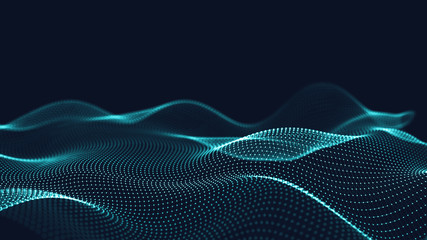 Poster - 3d abstract digital technology background. futuristic sci-fi user interface concept with gradient do