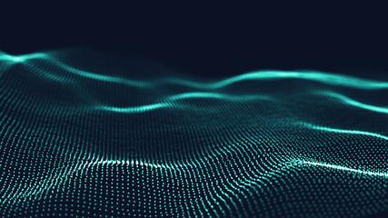 Poster - 3d abstract digital technology background. futuristic sci-fi user interface concept with gradient do