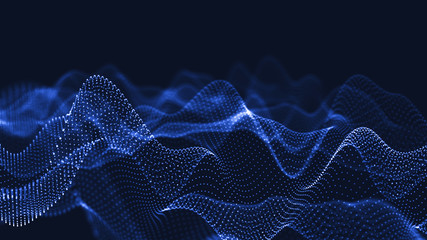 Poster - 3d abstract digital technology background. futuristic sci-fi user interface concept with gradient do