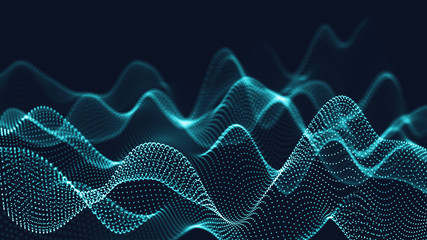 Poster - 3d abstract digital technology background. futuristic sci-fi user interface concept with gradient do