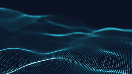 Poster - 3d abstract digital technology background. futuristic sci-fi user interface concept with gradient do