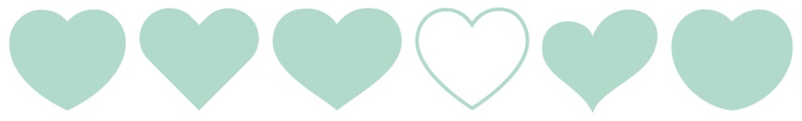 Wall Mural - heart green | eco | nature | love | logo | variations