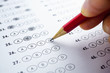 © amazing studio - Answer sheets with Pencil drawing fill to select choice : education concept