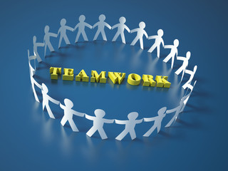 Sticker - Pictogram People with TEAMWORK Word