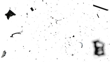 space debris in Earth orbit, dangerous trash isolated on white background 