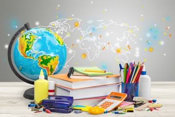 Wall Mural - Stack of Books on A Desk for Back to School