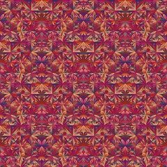 Poster - Geometrical colorful floral triangle pattern background - abstract seamless multicolor vector design