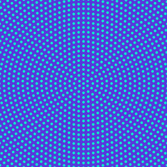 Poster - Blue halftone retro dot pattern background - abstract vector graphic design from circles