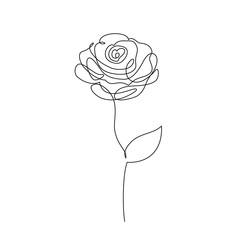 Sticker - Rose flower on white