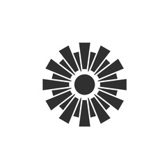 Aufkleber - Sun icon template color editable. Sun symbol vector sign isolated on white background. Simple logo vector illustration for graphic and web design.