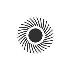 Aufkleber - Sun icon template color editable. Sun symbol vector sign isolated on white background. Simple logo vector illustration for graphic and web design.