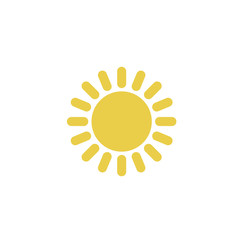 Aufkleber - Sun icon template color editable. Sun symbol vector sign isolated on white background. Simple logo vector illustration for graphic and web design.