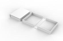 Blank Clam Shell Box For Branding Mock Up. 3d Render Illustration.