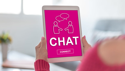 Chat concept on a tablet