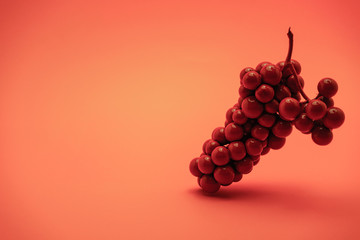 Aufkleber - Red Grapes on a beautiful yellow background. Creative concept.