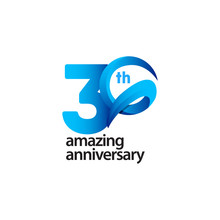 30 Years Amazing Anniversary Celebration Vector Template Design Illustration