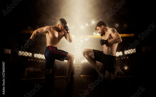 Dekoracja na wymiar  bokserzy-mma-walcza-w-walkach-bez-zasad