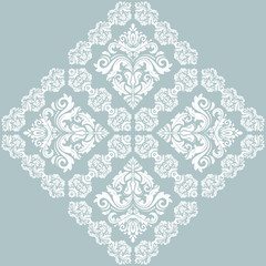 Wall Mural - oriental vector pattern with white arabesques and floral elements. traditional classic ornament. vin