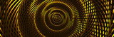 Fototapeta Do przedpokoju - Abstract Curved Spiral Background. Golden Metallic Rotating Hypnotic Pattern. Raster. 3D Illustration