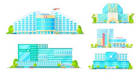 Wall Mural - Hospital emergency and ambulance clinic buildings