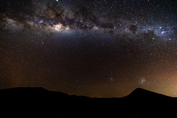 Wall Mural - an amazing night sky at atacama desert.the milky way over us and atacama mountains, just an awe nigh