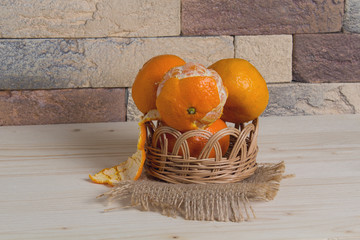 Tangerines in basket