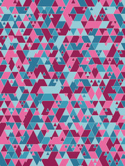Poster - Trendy triangular shapes pattern. Modern presentation template. Geometric template. Colorful abstract design. 3d rendering